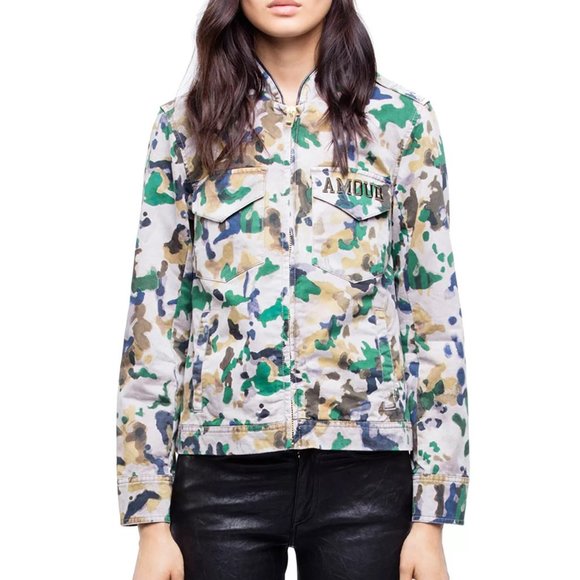 Zadig & Voltaire Kavy Watercolor Camo Jacket - Picture 2 of 6